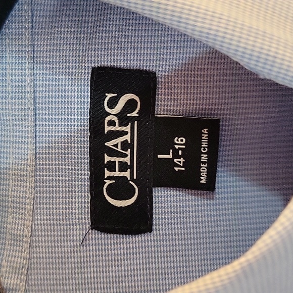 Chaps blue dress shirt large 14-16 - Picture 2 of 8